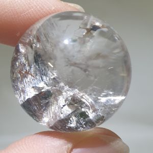 Galenite known as silver ore in Rock crystal/Galena Green Chrome Mica in quartz sphere/白水晶球共生方铅矿绿云母