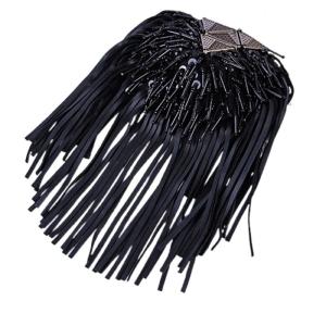 Fringe Shoulder Pieces Leather Tassel Chain Epaulet Beads Punk Fringe Shoulder Boards Accessories for Wom
