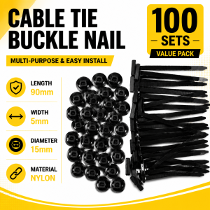 Universal Push Mount Cable Tie Fastener Heavy Duty Nylon Wire Holder Fits Most Vehicles