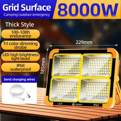 KKSKY 90000W Solar Camping Charging Light Waterproof Rechargeable LED Emergency Light Outdoor Hiking Market Portable lamp