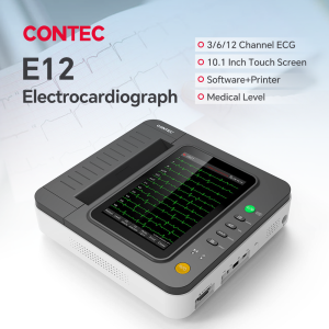 CONTEC E12 Electrocardiograph 12 Channel 12 Lead ECG/EKG Machine 10.1" Touch Screen USB PC Software