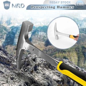 12 Inch Prospecting Hammer All Steel Rock Pick Hammer With Pointed Tip And Skid Handle For Weeding Prying And Digging
