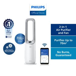 PHILIPS 7000 Series 2-in-1 Smart Air Purifier & Fan Superior Air Purification & Powerful Cooling - AMF765/30 (White)