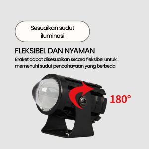 LED Mini D2 Oval Lampu Tembak Sorot Laser Gun Mobil Motor 20Watt 30mm Putih Kuning Jauh Dekat