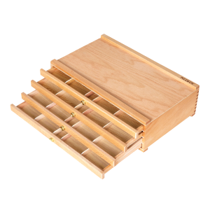 MEEDEN 4/6/10-Drawer Artist Supply Storage Box - Portable Foldable Multi-Function Beech Wood Artist Tool & Brush Storage Box with Compartments & Drawer for Pastels Pencils Pens Brushes Stamp