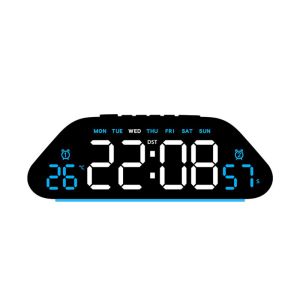 DUOJI Temperature Display LED Alarm Clock Humidity Display Large Screen Desk Clock Sleep Mode Multifunctional Digital Clock Living Room