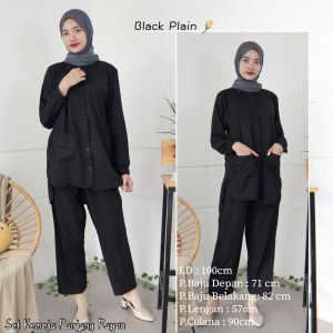 LDO Piyama Set Kemeja Panjang Rayon / Daily Set Kemeja Panjang