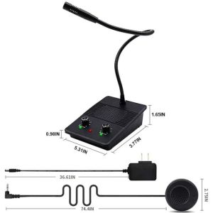 【จะมาถึงในอีกสองถึงสามวัน】ลำโพงหน้าต่าง ระบบลำโพงหน้าต่าง Window Intercom ระบบป้องกันการรบกวน ไมโครโฟนสำหรับ สำนักงาน สถานี เคาน์เตอร์ธนา