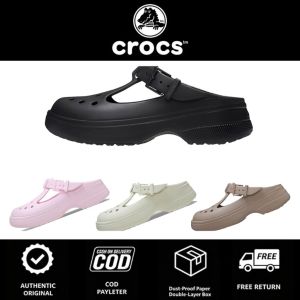 【100% Genuine】Crocs Mary Jane Clog for Womens Breathable Lightweight Summer Beach Sandals Multicol