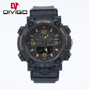 Jam Tangan Pria Original Divigo Analog Sport Strab Rubber Water Resist D-25 Military Anti Air