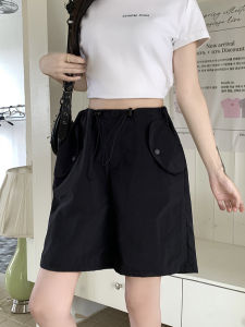 S-4XL Plus Size Cargo Shorts for Women High Waist Wide leg Slacks Short Pregnant