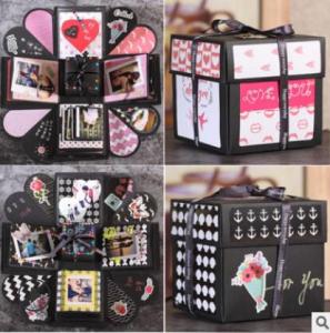 Square Surprise Explosion Box DIY Photo Album Memory Scrapbook Xmas Wedding Gift