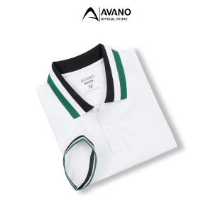 Áo thun polo nữ màu trắng xanh lá vải Cotton mắt chim mềm thoáng mát không bai xù AVANO dáng Slimfit trẻ trung APL02