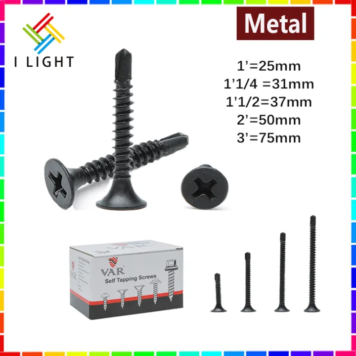 （Fast delivery）Black Screws Wood/Metal 1 box (900 pcs) Black Screws ...