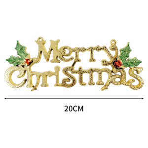 Merry Christmas Letter Sign Xmas Tree Hanging Pendant Gold Silver Plastic Alphabet Door Ornaments New Year Garlands Decoration