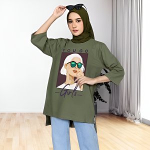 Kaos Lengan Panjang Wanita YOUGO BLOUSE KATUN COMBED 24S SABLON Baju Atasan Cewek Kasual Kekinian