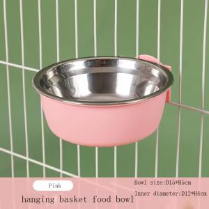 AIMAYAPET 500ML Hanging Cage Automatic Small Pet Food Bowl Water Bottle Dispenser with Separate Food Bowl