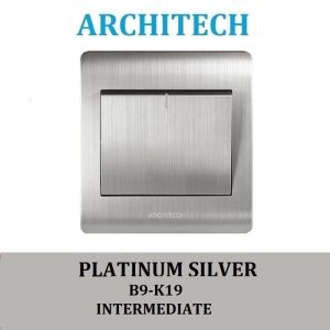 ARCHITECH PLATINUM B9-K19 SILVER Stop Kontak - Saklar Lampu Intermedia