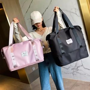 Beg besar maternity bag Foldable Big Capacity Travel Bag Waterproof Nylon Luggage Bag Gym Bag Handbag Yoga Sport Duffle Bag Beg Duffel bag