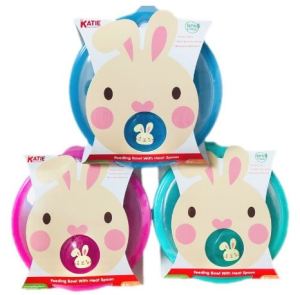 KATIE (เคที่) 🌈 ซื้อ2แถม1 ชามข้าวเด็ก ชามก้นดูด ชามข้าวเด็กเวฟได้ ช้อนอุณหภูมิ ยี่ห้อ KATIE (เคที่)