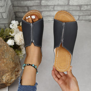 [Free Shipping] WomenS Outdoor Wedge Heel Sandals Simple Design Plus Size New Style