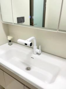 Bathroom Vanity Set 36/40cm Wide Small Space Honeycomb Aluminum with Side Storage Integrated Ceramic Basin