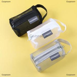 [COD] Cozyroom กระเป๋าเครื่องสำอางตาข่ายตาข่ายแบบใสมีซิปสำหรับสำนักงานกระเป๋าเดินทางกระเป๋าเครื่องสำอาง