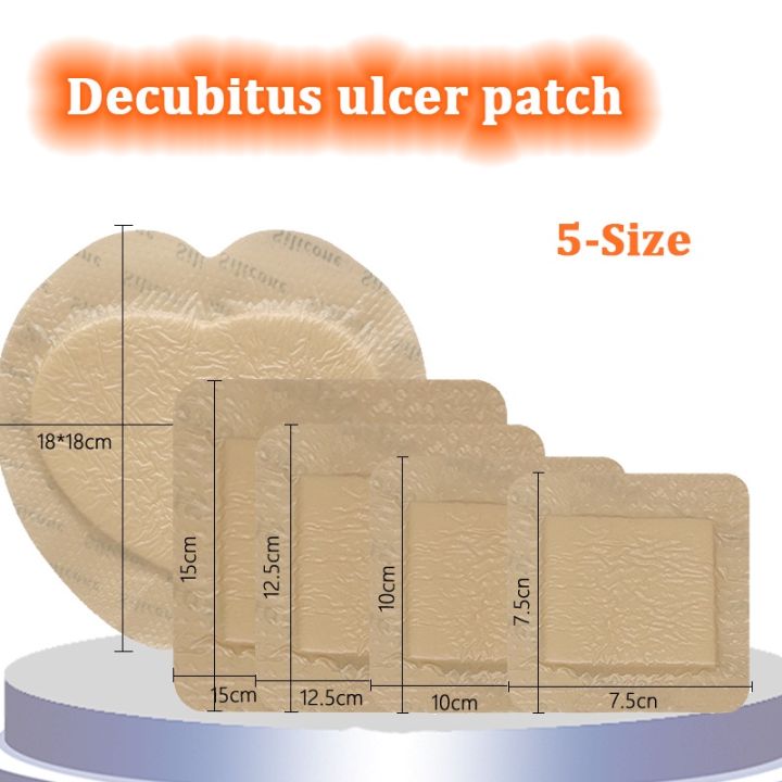 5 sizes of pressure ulcer patches, silicone gel dressings, adhesive ...