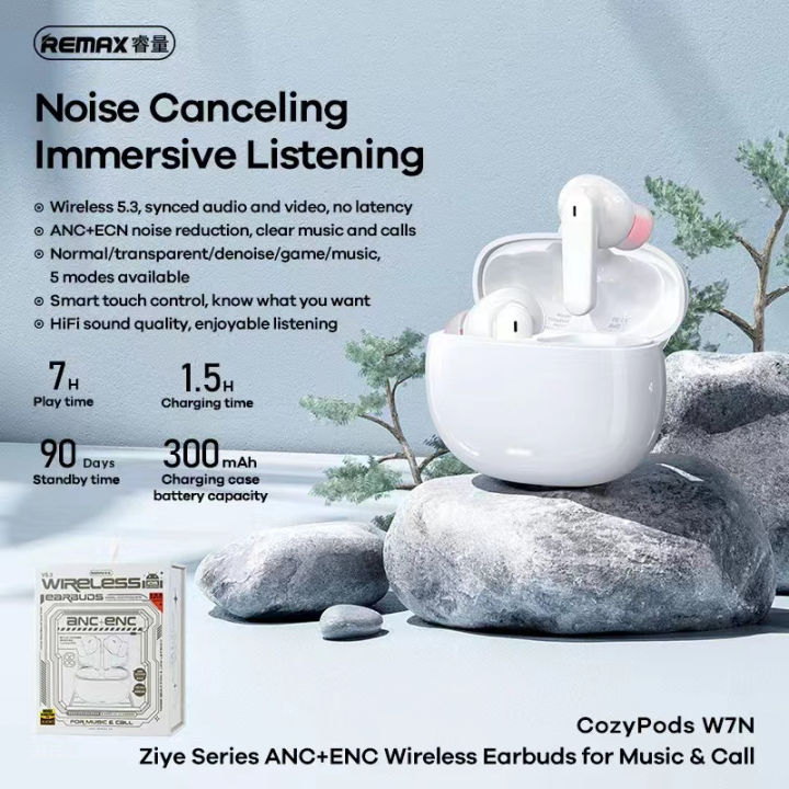 REMAX CozyPods W7N Wireless Bluetooth V5.3 Earbuds Headset / ANC + ENC ...