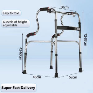 Adult Walker With Rubber Wheels and Shower Chair Stainless steel Foldable Heavy Duty Walking Aid