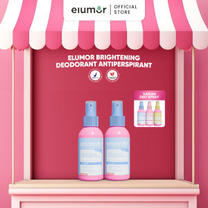 New Product! Paket 2 Elumor Brightening Deodorant Antiperspirant 100ml Natural Deodorant Spray Ketiak Untuk Keringat Berlebih Dengan Niacinamide Cybright
