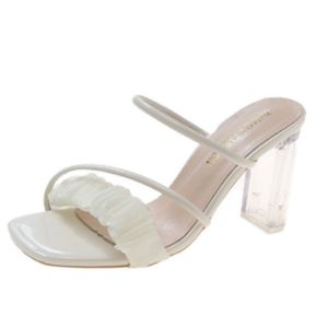 French Transparent Heels Sandals for Women Fashion Elegant Party Heels