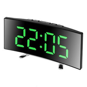 Intelligent Mirror Desk Clock Adjustable Brightness LED Display Quiet Alarm Temperature Monitor USB And Operate