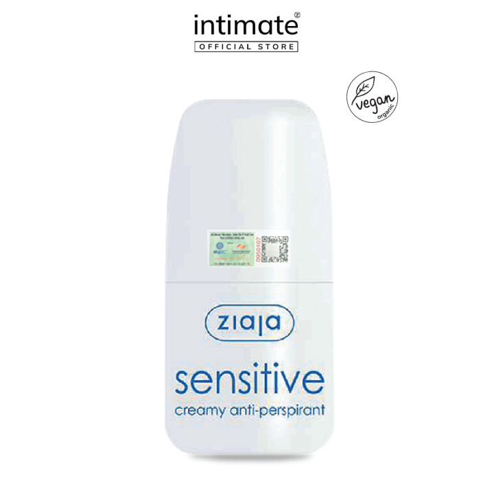 Lăn Khử Mùi Sensitive Creamy Anti-perspirant ZIAJA BANIPHAR Hỗ Trợ Ngăn Tiết Mồ Hôi, Dưỡng Ẩm, Thẩm Thấu Tốt 60ml