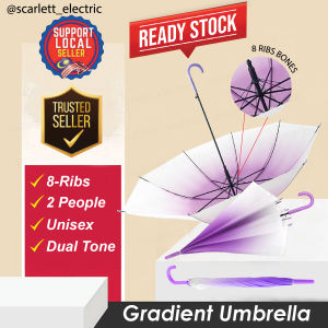 Automatic Transparent Gradient Umbrella 8-Ribs UV Protection Parasol / Payung Duo Warna