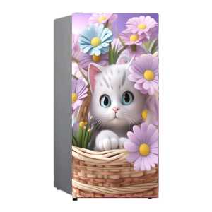 Walpaper stiker kulkas 1pintu Motip KUCING Ukuran 120cm x 60 cm( COD ) Fly Star Store