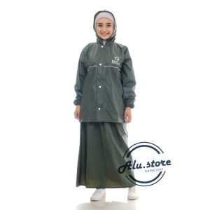 Jas Hujan MASELA Setelan Wanita Jas Hujan Model Rok Dan celana Full Press