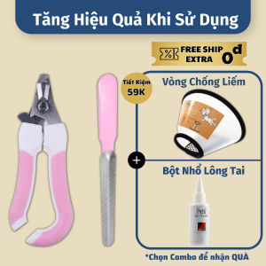 Bộ Bấm Móng Tay Dành Cho Chó Mèo Kèm Dũa - Kìm Bấm Móng Dành Cho Thú Cưng [CHÍNH HÃNG]