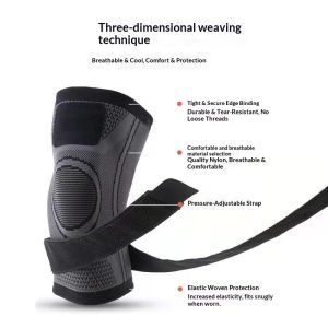 SERENEGLOW Breathable Compression Knee Support for Basketball Running Cycling Outdoor Sports with Adjustable Straps