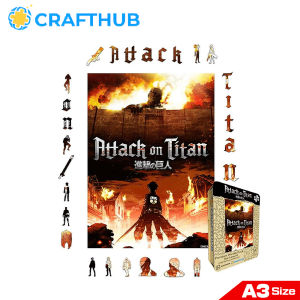 Crafthub Attack on Titan - Anime Battle Portrait Display | Thicker and high quality wooden jigsaw puzzle board games
