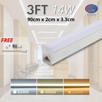 [3 Years Warranty] LED T5 TUBE LIGHTING 3 Colour 1ft/ 2ft/ 3ft/ 4ft Plaster Ceiling Light Siling lampu panjang mentol