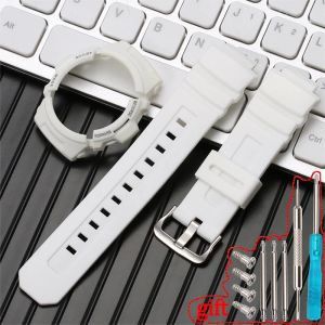 Dây đồng hồ bằng cao su thích hợp cho CASIO aw591 590 5230 AWG-M100 G-7700 Đồng hồ nam dây đeo trường hợp 16mm nhựa chống thấm xem accessorie