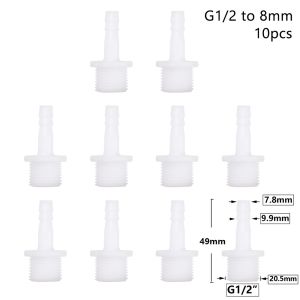 WAPKTY 1/10Pcs 4/6/8/10/12/14/16/18/20mm Đầu nối ống Phụ kiện đường ống Hệ thống tưới nhỏ giọt 1/2 inch chủ đề để barb Bền ID Khớp nối ống