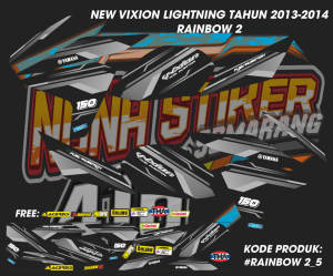 STIKER STRIPING DECAL NEW VIXION LIGHTNING NVL TAHUN 2013-2014 RAINBOW 2