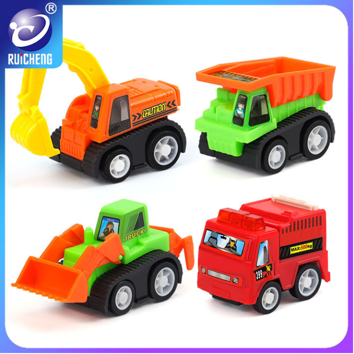 RUICHENG Children's toy car engineering car simulation pullback car fallresistant mini car