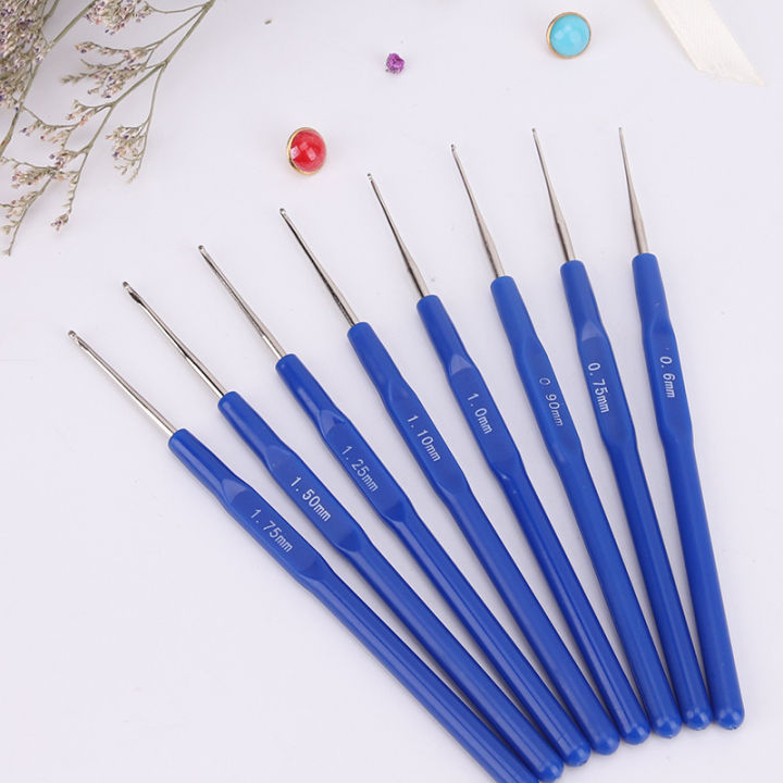 ⚘️พร้อมส่ง⚘️เข็มถักโครเชต์สีน้ำเงินราคาต่อด้าม | Lazada.co.th