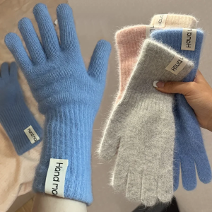 Women Wool Cashmere Gloves Cable Knit Touchscreen Finger Hole Wool Touchscreen Mittens Thick Warm Cycling High Quality Glove H260729