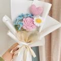 Hoa len handmade, hoa móc len, bó hoa làm quà tặng được bó sẵn, nhiều màu sắc. 