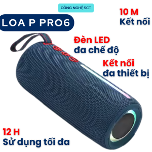 ( GIÁ SỐC ) Loa Bluetooth P Pro 6 – Âm Thanh Vòm 360° – Bass Sâu Treble Sáng – Nghe Nhạc Cực Hay