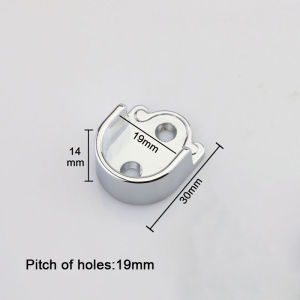 2Pcs  19/22/25mm Wall Mounted Curtain Rod Flange U Shaped Flange Wardrobe Clothes Rod Flange